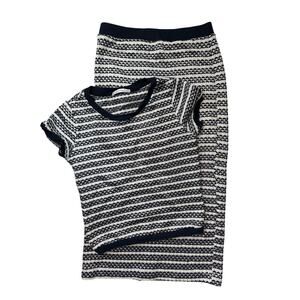 Zara Navy and White Striped Knit Set